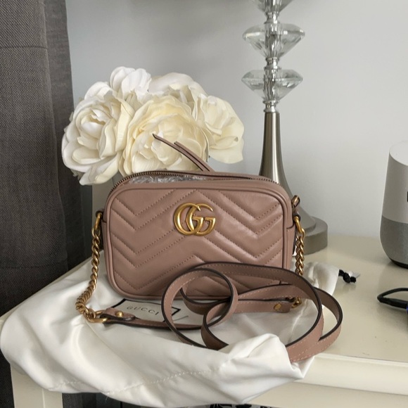 Gucci dusty pink mini marmont vguc bag crossbody - Picture 7 of 8